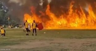 حاول دخول موسوعة جينيس عن طريق النيران .. فأحرقته
