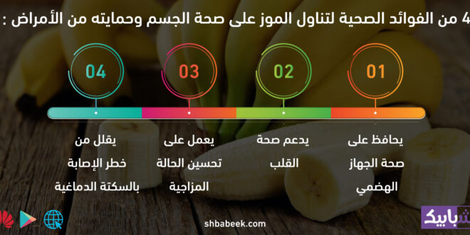 4 من الفوائد الصحية لتناول الموز على صحة الجسم وحمايته من الأمراض