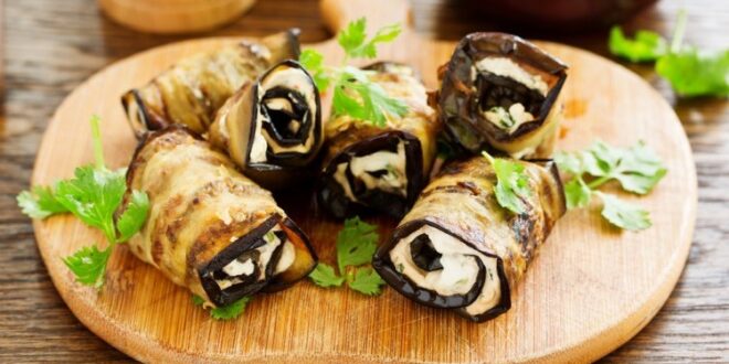 لفائف الباذنجان بالجبنة
