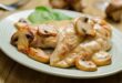 دجاج بالكريمة و الفطر