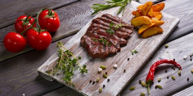 ستيك اللحم بصوص الثوم للرجيم