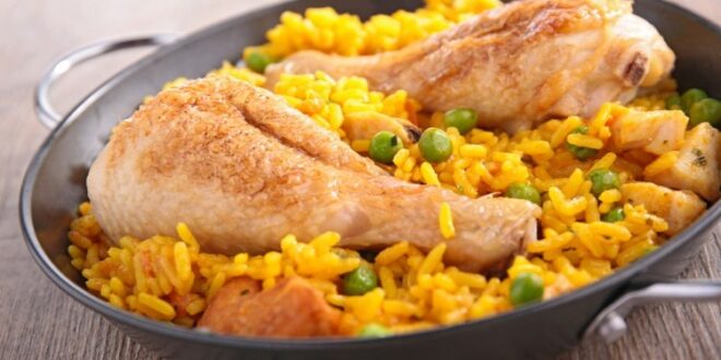 أرز مبهر بالبازيلا والدجاج