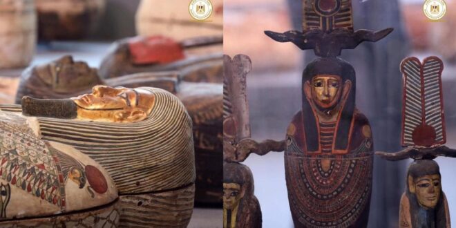 اكتشاف مومياوات جديدة بألسنة “ذهبية” في صعيد مصر.. يعود تاريخها إلى 2500 عام