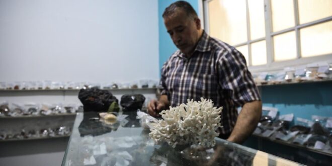 فلسطينى يحول منزله لمعرض أحجار كريمة جمعها خلال 5 سنوات