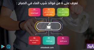 تعرف على 6 من فوائد شرب الماء في الصباح 1- يحافظ على صحى الجلد 2- يساعد الماء على إنقاص الوزن 3- تقوية المناعة 4- يحسن المزاج 5- يعزز الطاقة 6- يخفف من حرقة المعدة التفاصيل على الرابط : تعرف على 6 من فوائد شرب الماء في الصباح لمعرفة أخر الاخبار المنوعة و الممتعة والمفيدة من خلال موقع و تطبيق شبابيك المتوفر على جوجل بلاي وهواوي