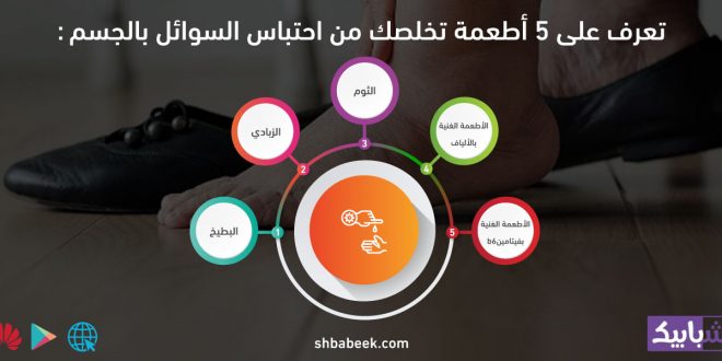 تعرف على 5 أطعمة تخلصك من احتباس السوائل بالجسم