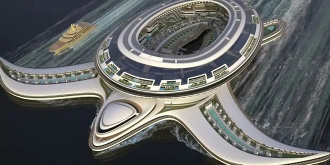 تصميم أكبر مدينة عائمة فى العالم على شكل سلحفاة