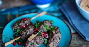 كباب أسياخ بالخضار بالفرن