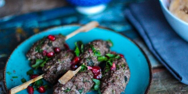 كباب أسياخ بالخضار بالفرن