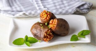 باذنجان محشي برغل صحي للرجيم